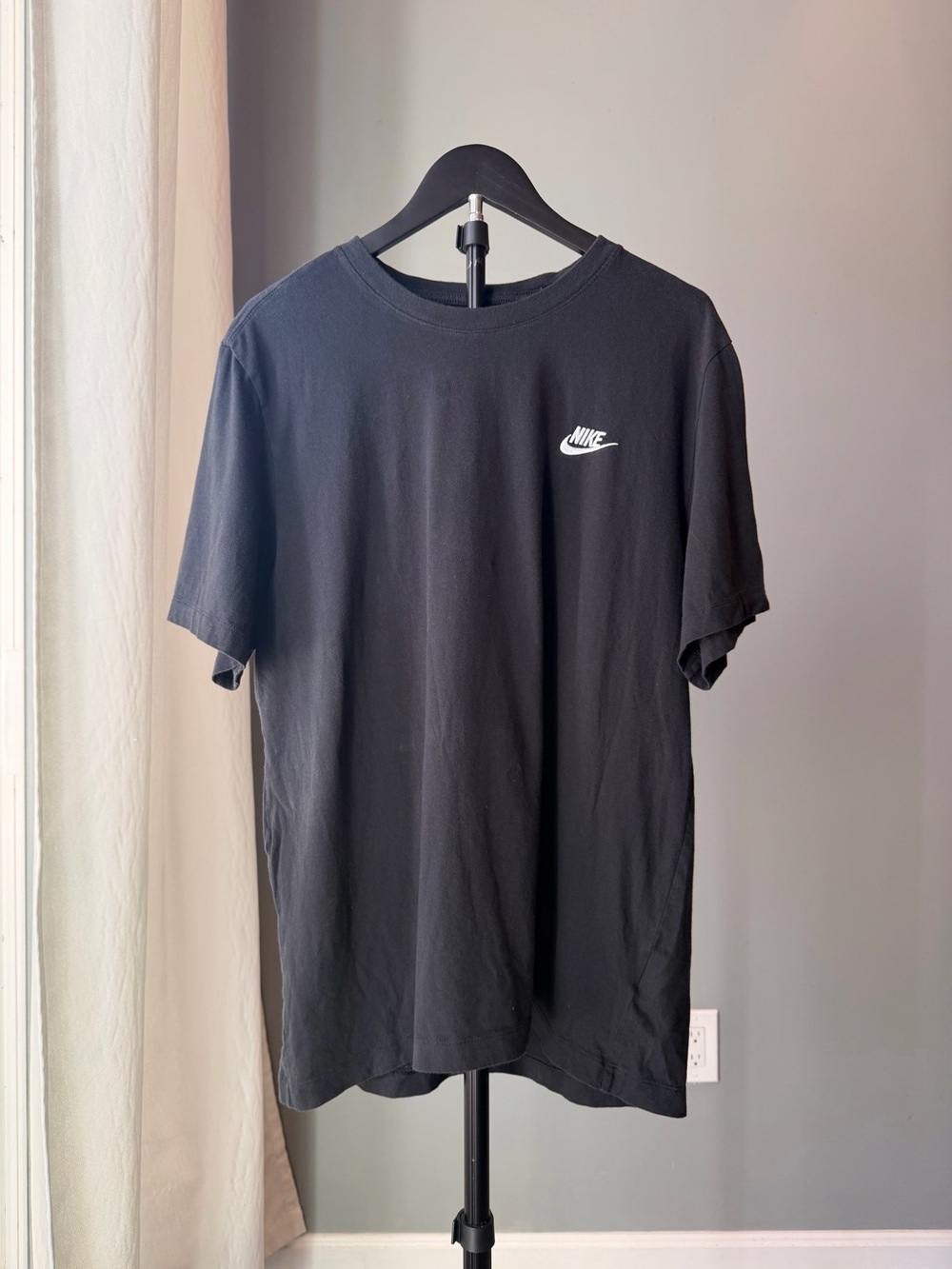 Nike Men’s Black XL Short Sleeve Crew Neck Cotton Logo T-Shirt Streetwear Casual